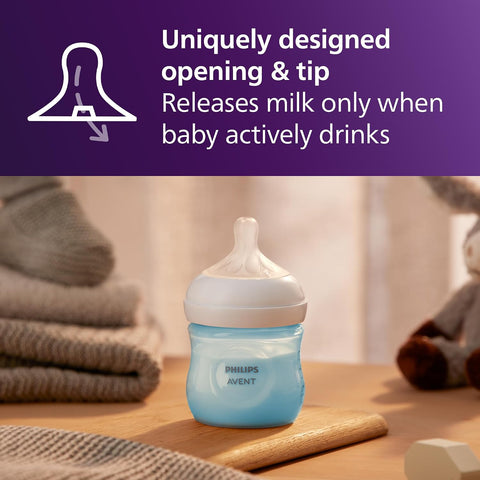 Philips Avent Natural Baby Bottles, Slow Flow, 4 oz, BPA-Free, 4-Pack