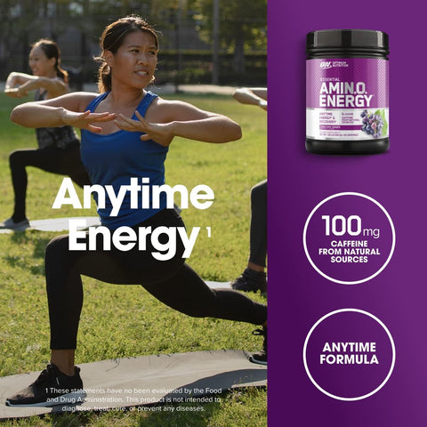 Optimum Nutrition Amino Energy Powder, Concord Grape, 1 LB