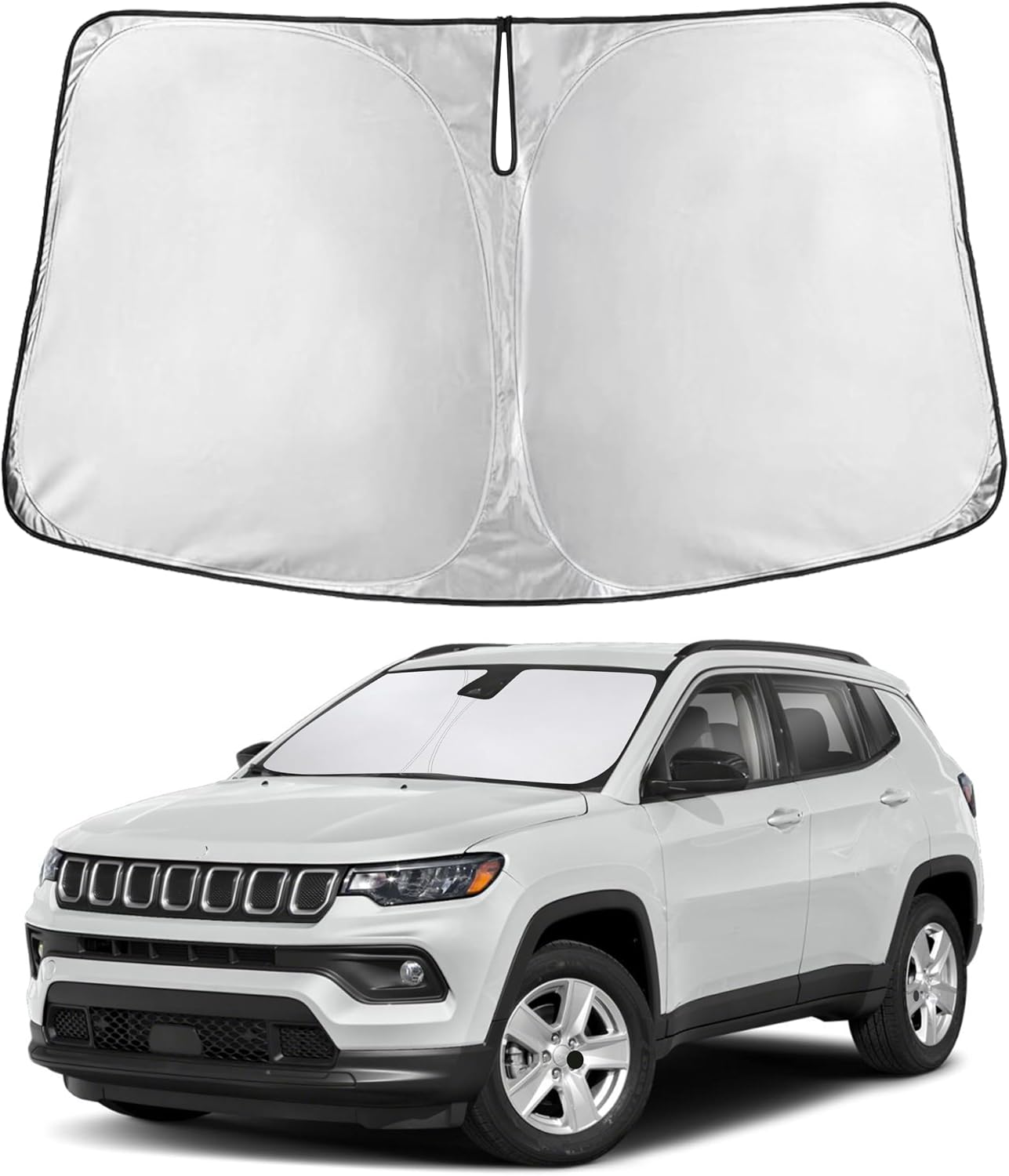 EcoNour Windshield Sunshade Compatible for Jeep Compass 2017-2023 2024 2025