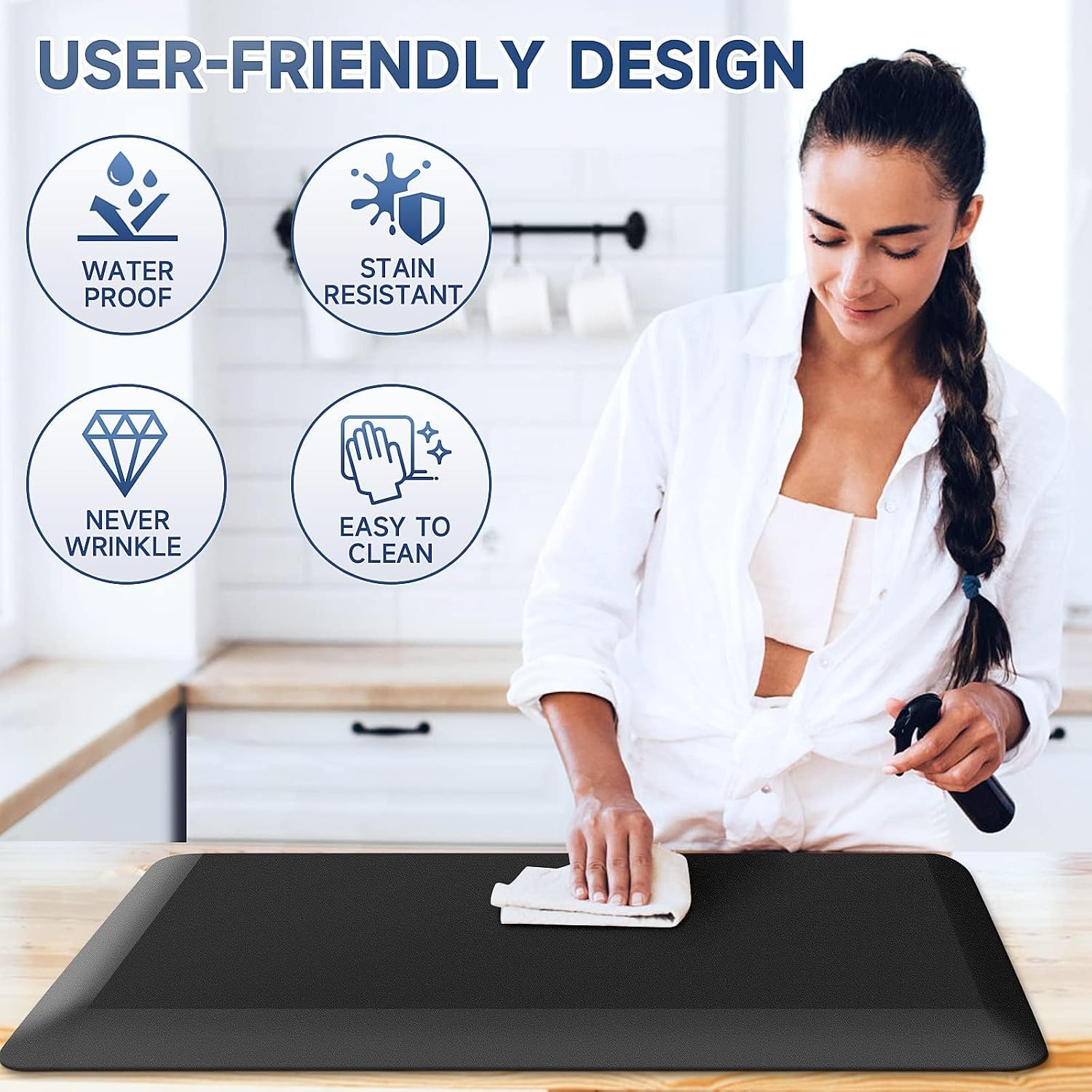 4/5 Inch Thick Kitchen Mats for Floor, StepRite Kitchen Rug for Standing