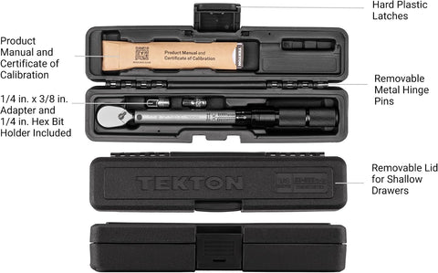 TEKTON 1/4 Inch Drive Micrometer Torque Wrench | TRQ50402