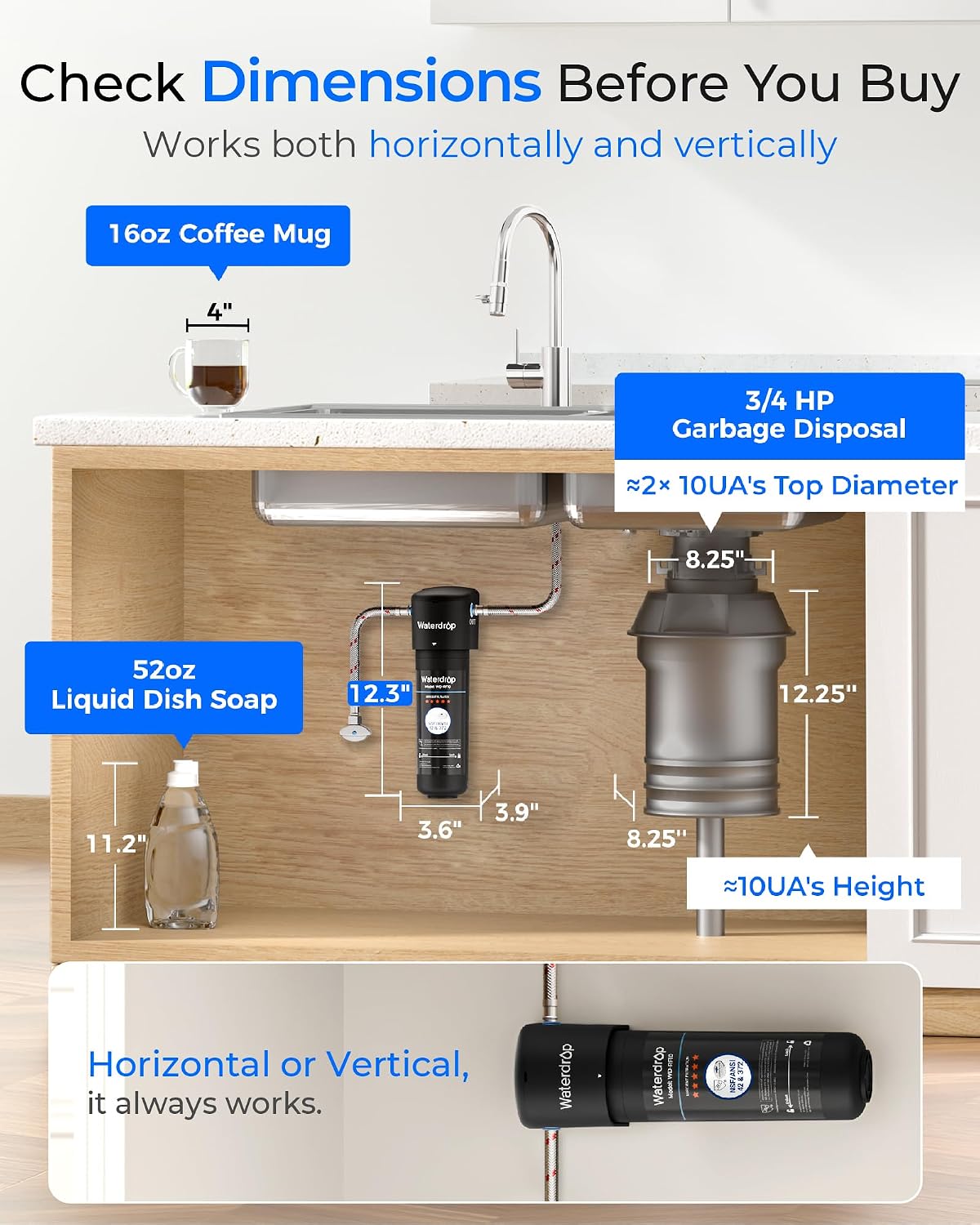 Waterdrop 10UA Under Sink Water Filter System, NSF/ANSI 42 Certified 1 Year