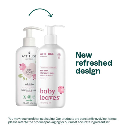 ATTITUDE Baby Lotion for Face & Body, Unscented, EWG Verified, 16 Fl Oz