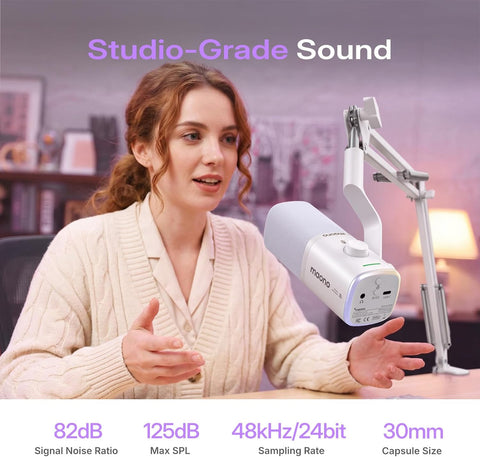 MAONO PD100W Wireless Dynamic Gaming Microphone for PC with USB-C Receiver