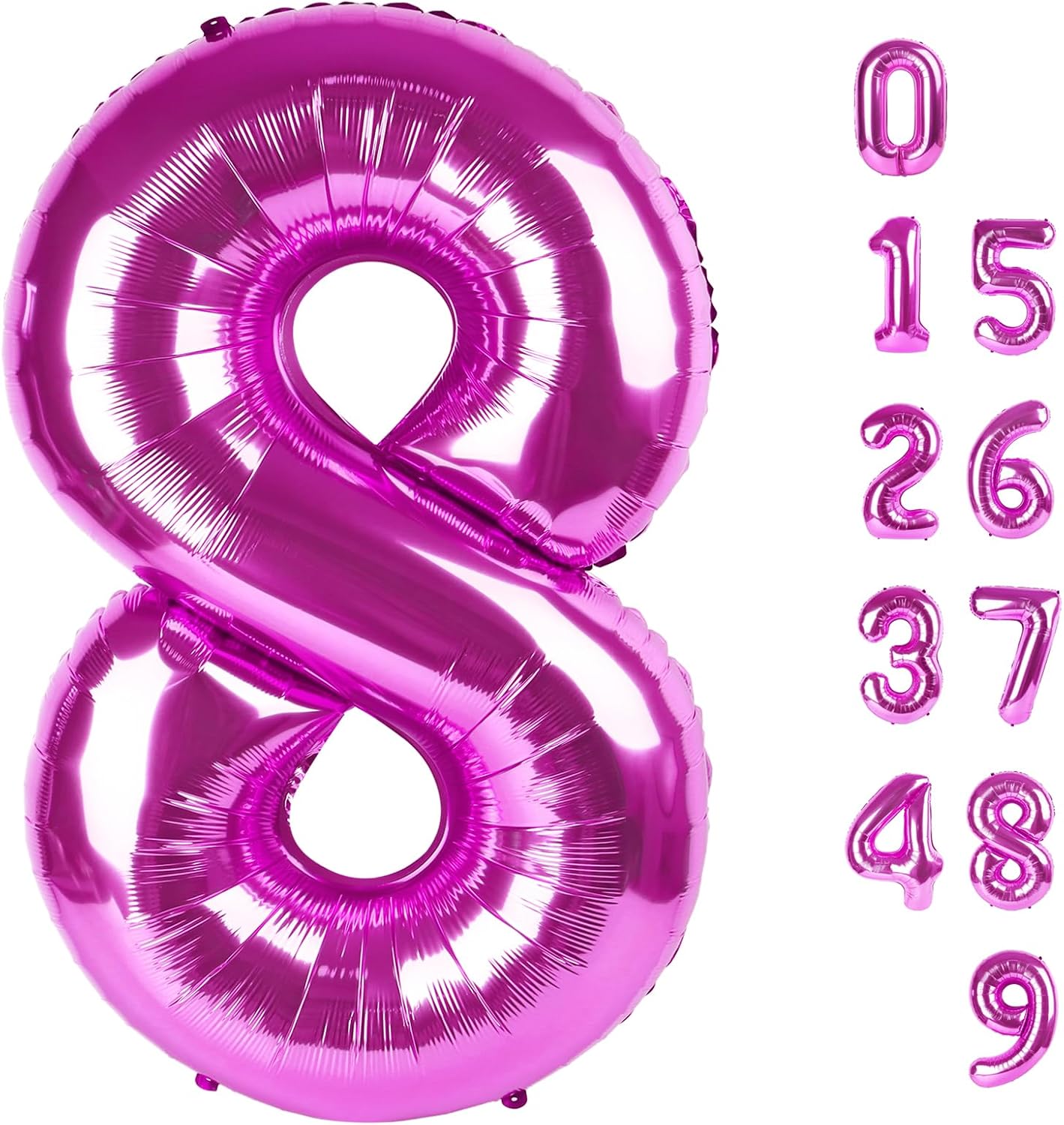 8 Balloon Number 40 Inch Rose Purple Balloons for 18 Birthday Decorations