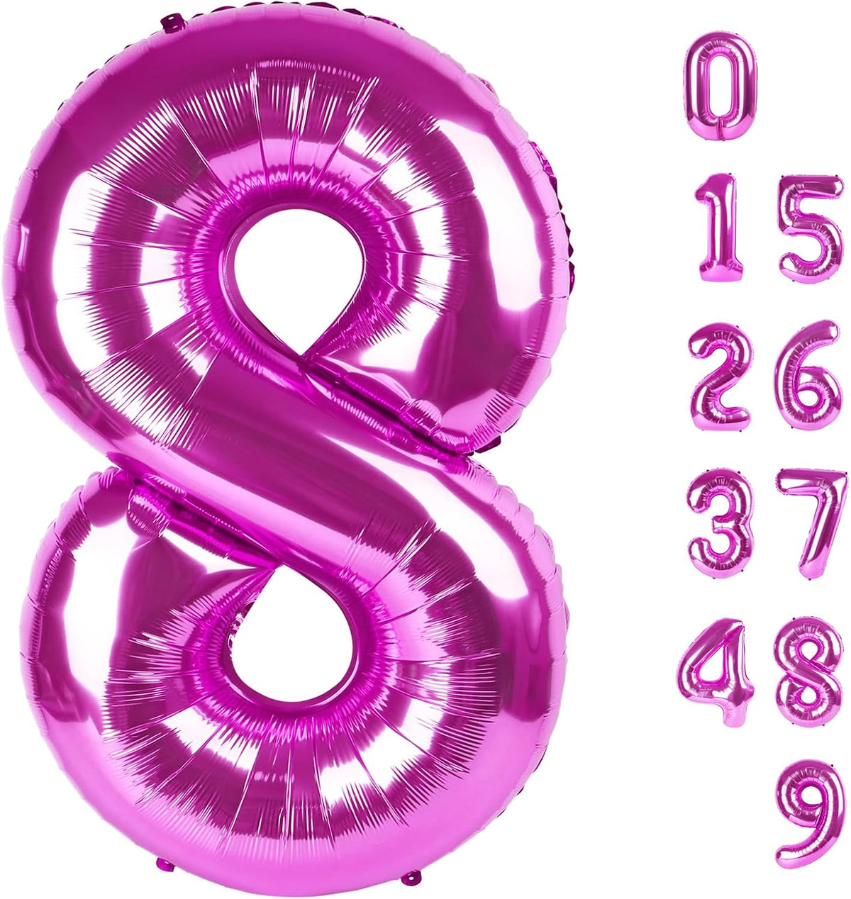 8 Balloon Number 40 Inch Rose Purple Balloons for 18 Birthday Decorations