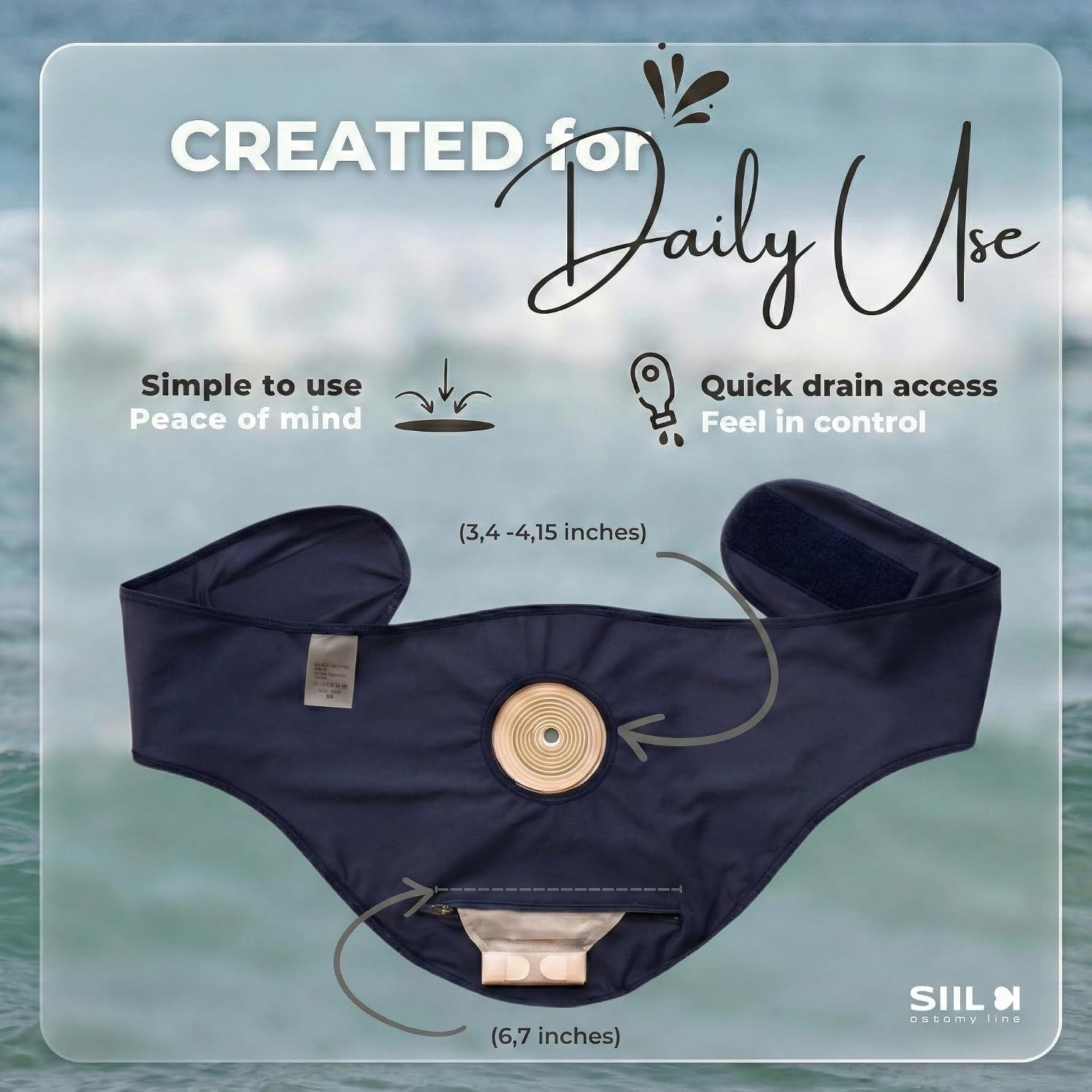 SIIL Ostomy Belt Blue for Men & Women | Ostomy Bag Covers for Colostomy, Ileostomy, Urostomy | Stoma Support Belt