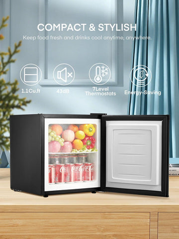 FOHERE 1.1 Cu.Ft Min Freezer Countertop for Office,Dorm,Apartment or RV