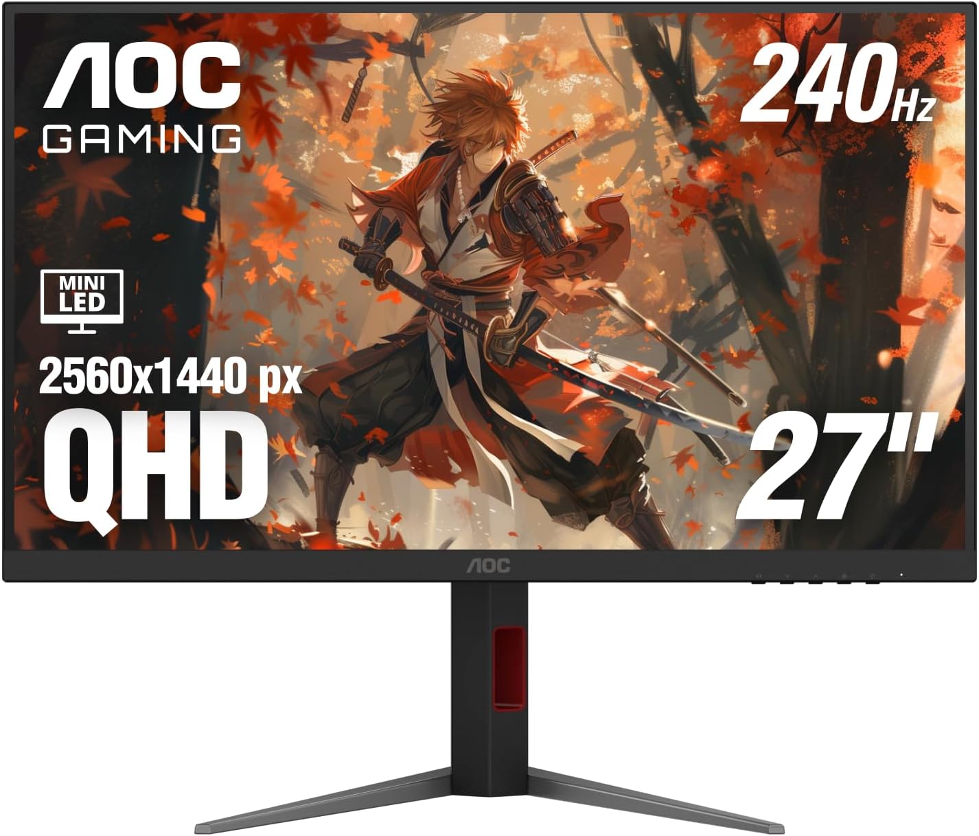 AOC 27 Inch Gaming Monitor QHD 180Hz Mini-LED HDR1000, Q27G3XMN