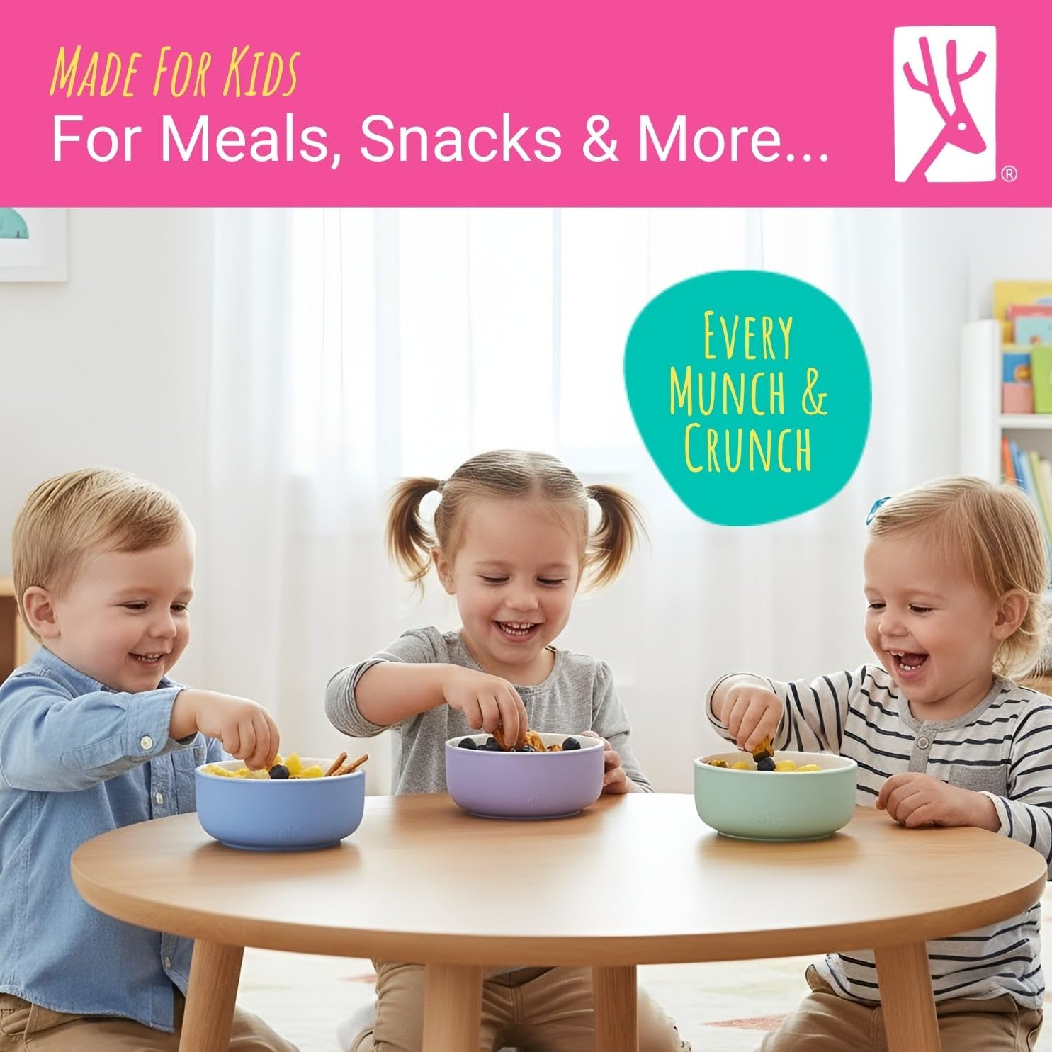Elk and Friends Kids/Toddler Porcelain Bowls + Silicone Sleeves | 4pk