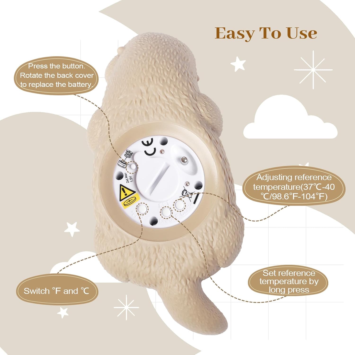 Baby Bath Thermometer for Infants Otter Baby Water Thermometer for Bathtub