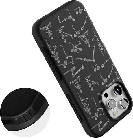 Casely iPhone 16 Pro Max Case | Corpse Pose | Skeleton Yoga | Bold Protective Design | Compatible with MagSafe