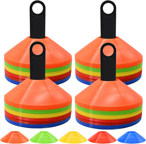 25/50/100pcs Disc Cones, Agility Soccer Cones with Carry Bag and Holder