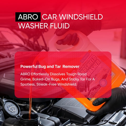 ABRO Windshield Washer Fluid 1 Gallon, Streak-Free Bug Remover, 2 Pack