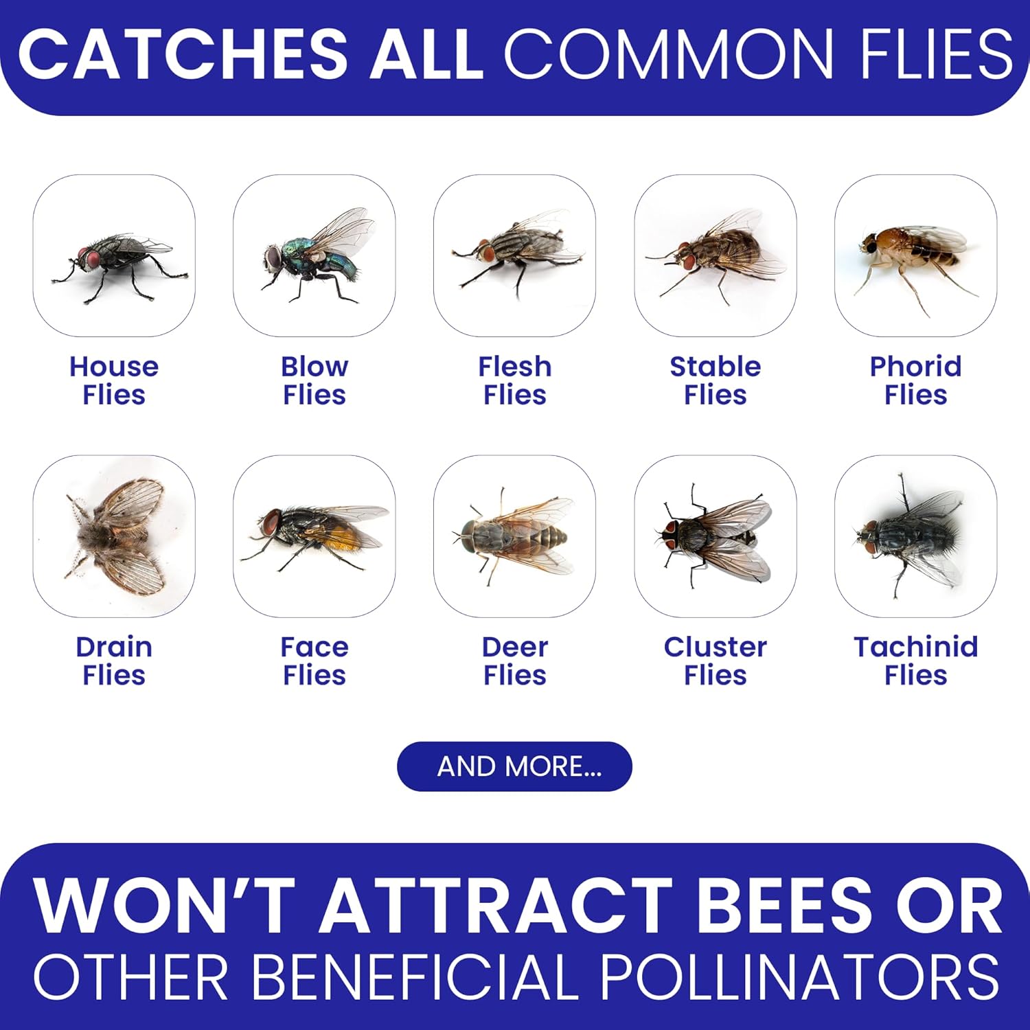 Fly Traps Outdoor Fly Trap for Patio. 4 Non-Toxic Pre-Baited Flies Bags Outdoor Disposable. Hanging Bug Catchers for All Filth Flies Killer for Outside Bug Control in Yard Horse Ranch Trash Can.