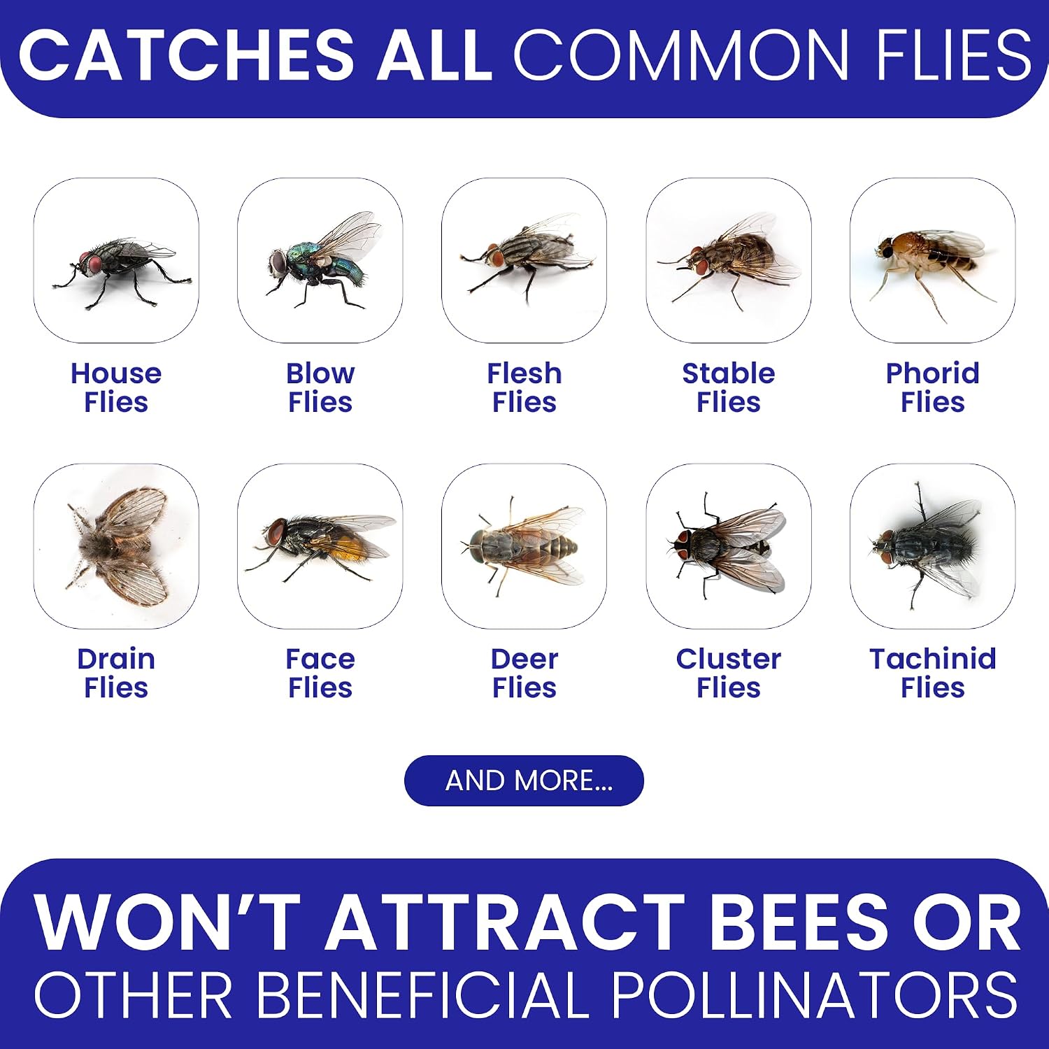 Fly Traps Outdoor Fly Trap for Patio. 4 Large Non-Toxic Pre-Baited Flies Bags Outdoor Disposable. Big Hanging Bug Catchers for All Filth Flies Killer for Outside Bug Control in Yard Horse Ranch.