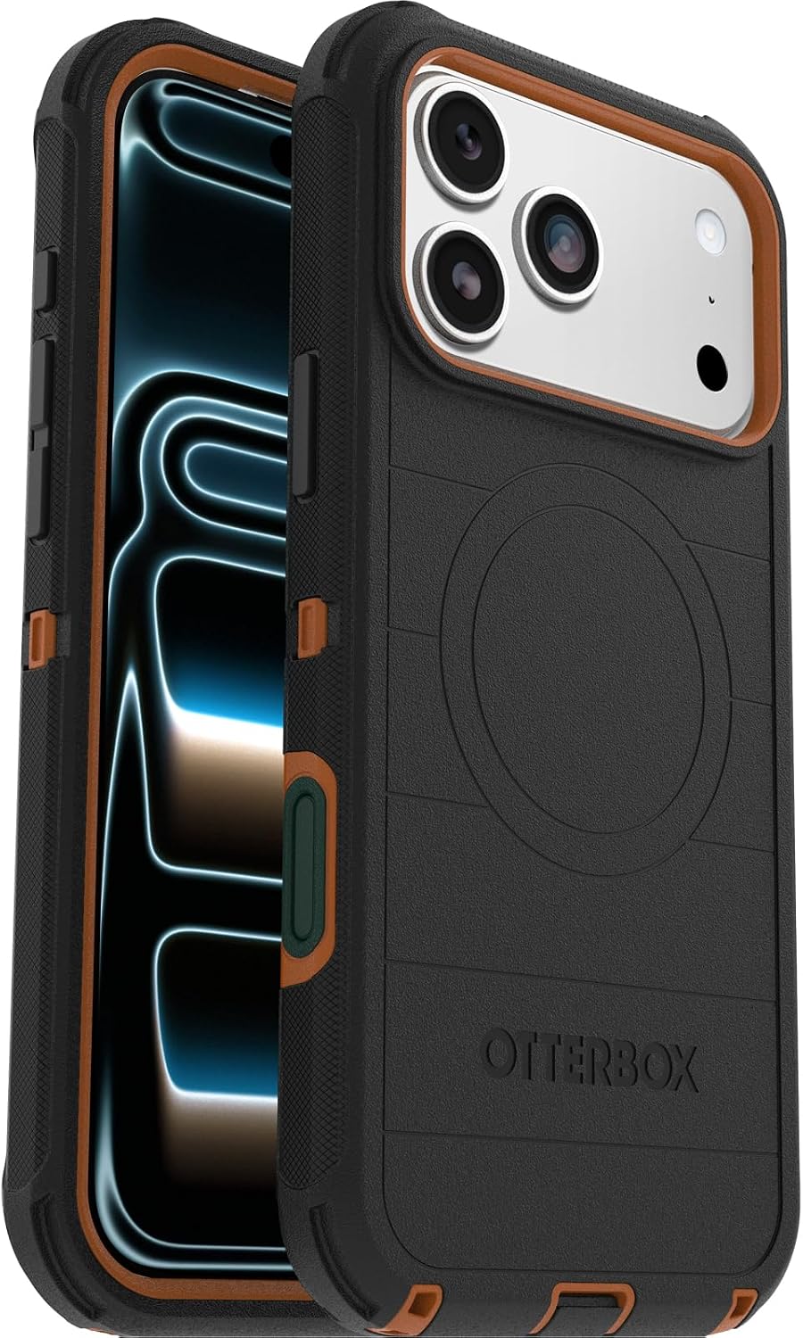 OtterBox iPhone 17 Pro Max (Only) - Defender Series Case - Black Chateau (Black & Orange) - Snaps on MagSafe - Tough - Rugged & Durable