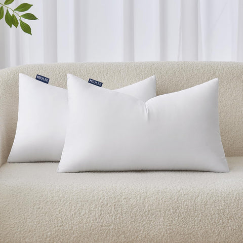 MIULEE 12x20 Pillow Inserts Set of 2, Throw Pillows for Sofa Couch Bed