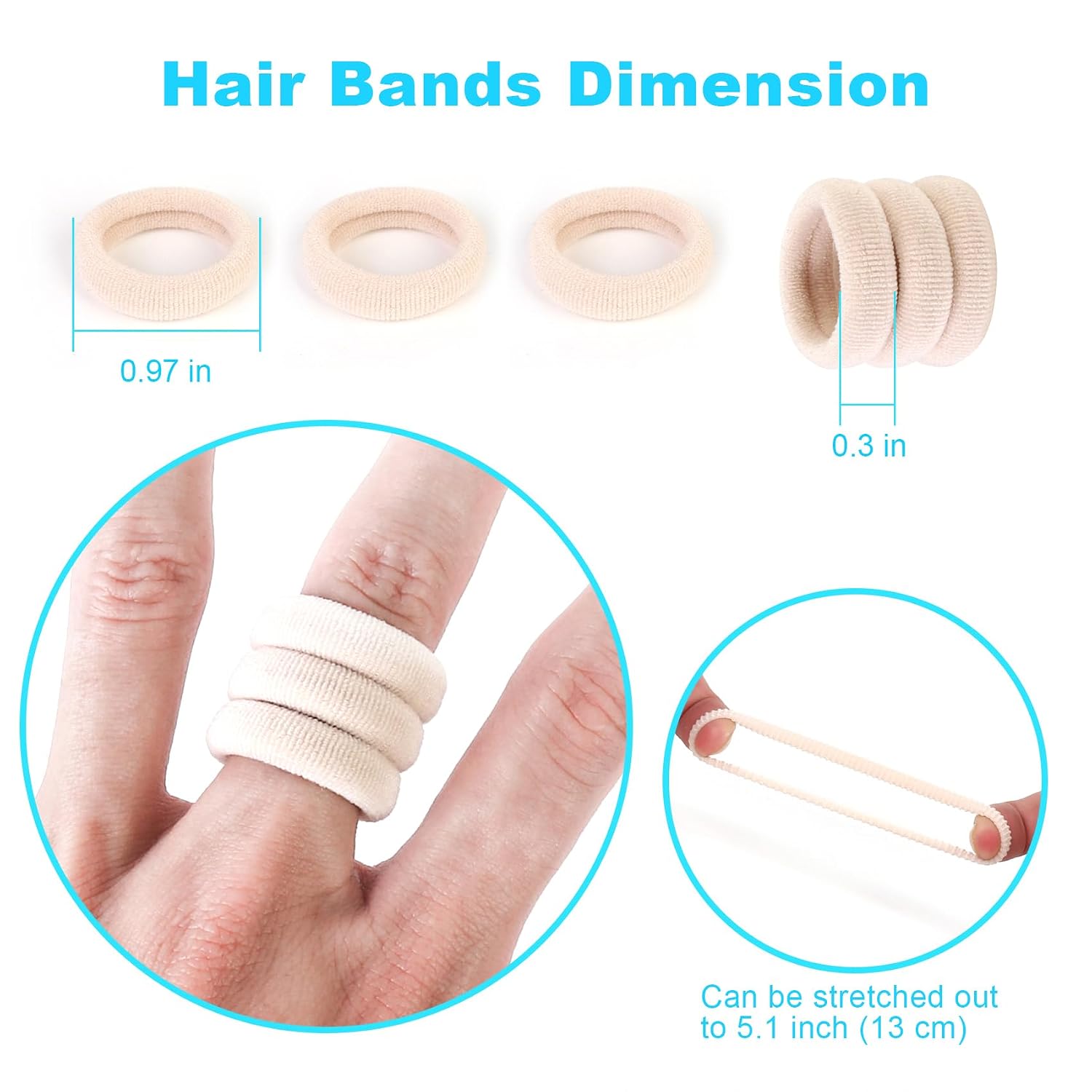Qarwayoc Blonde Toddler Hair Ties, No damage, Seamless, Blonde, 1.0 inch