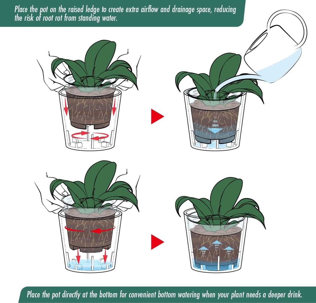 Phoenix Vine 3.5 Inch White Plastic Cachepot with Clear Nursery Pot, Decorative Lightweight Planter Cover with Transparent Inner Pot for Indoor Houseplants, Pack of 8, 24-A-D-8