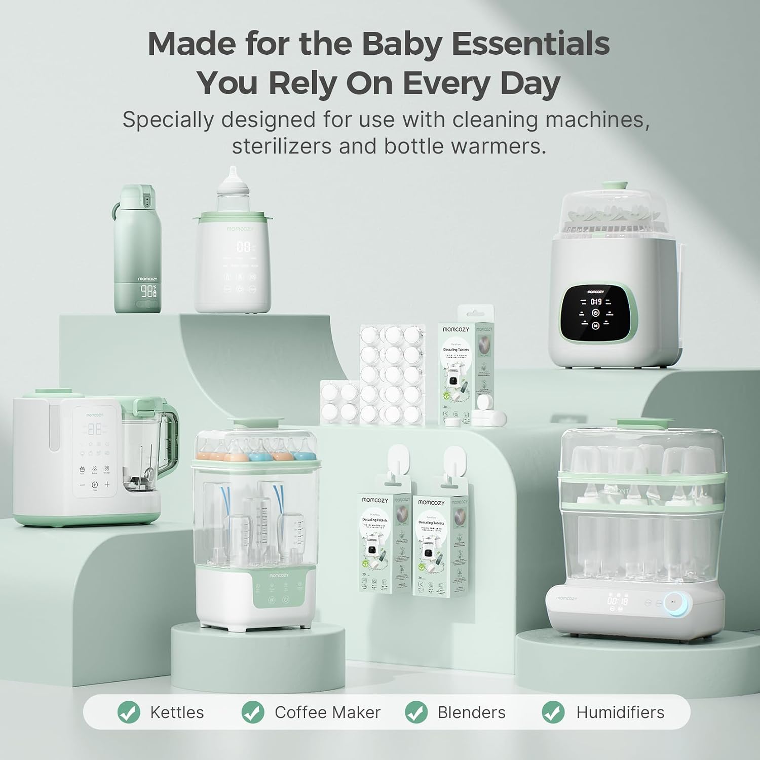 Momcozy Official Descaling Tablets Bottle Washers, 30 Tablets