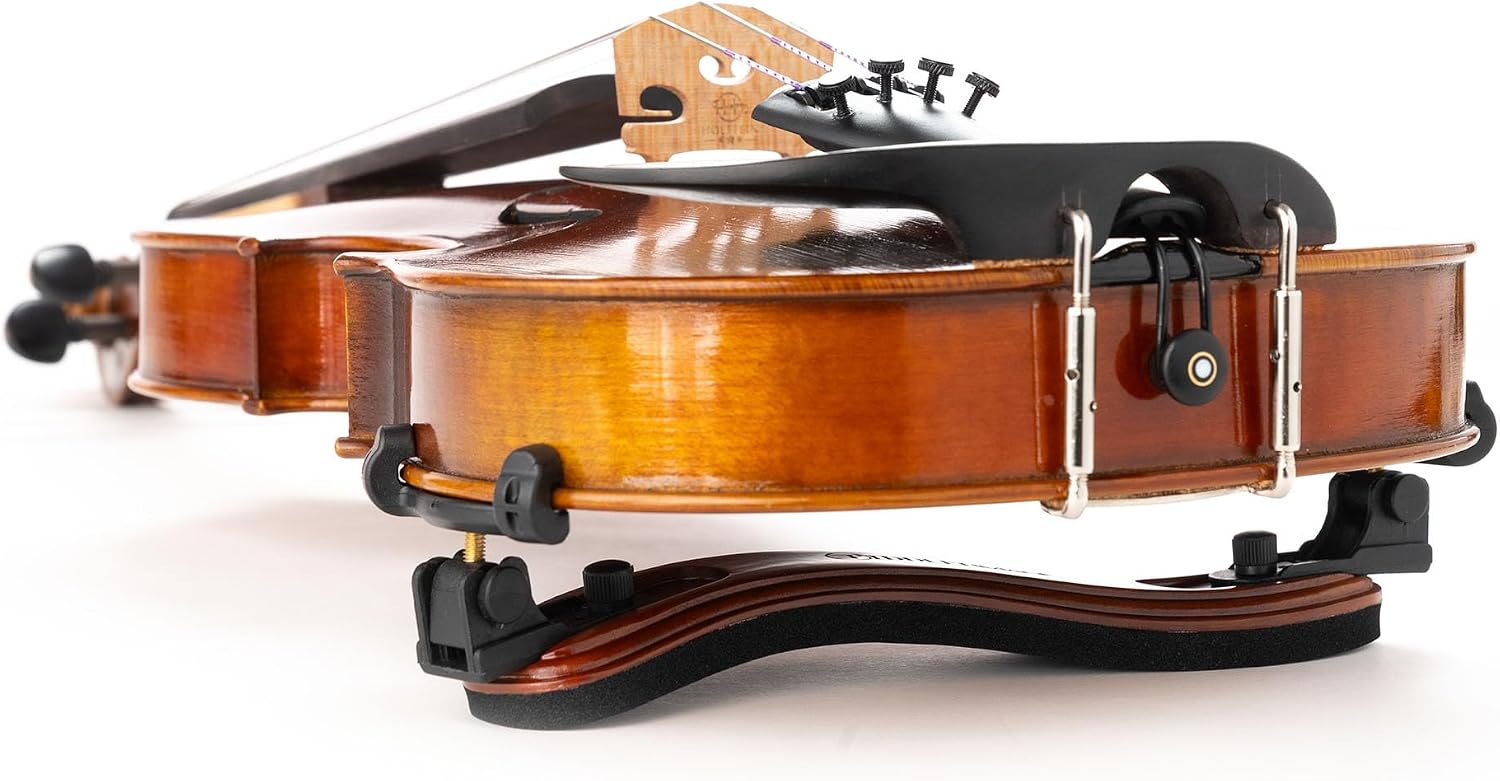 Fiddlerman Wood Violin Shoulder Rest for 4/4 and 3/4 with Collapsible and Height Adjustable Feet
