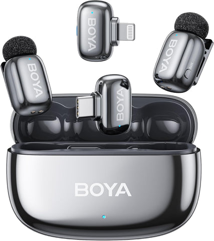 BOYA mini 2 Wireless Lavalier Microphone for iPhone 5-17 & Android Phone