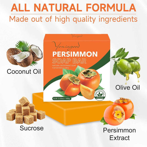 yoniagood 3 PCS Persimmon Soap for Body Odor Control, Old People Smell