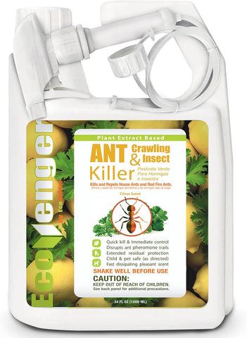 EcoVenger® Ant Killer & Nest Treatment (32 OZ), Fast Kills House Ants, Fire Ants, Lasting Repellency, Safe for Children & Pets