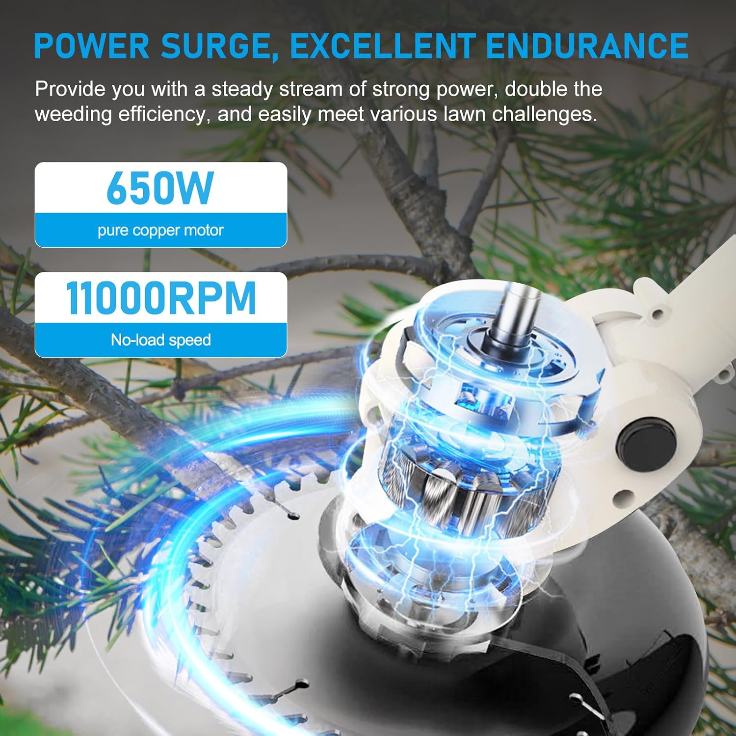24V Cordless Weed Wacker with Wheels, Adjustable Weed Eater & Grass Cutter