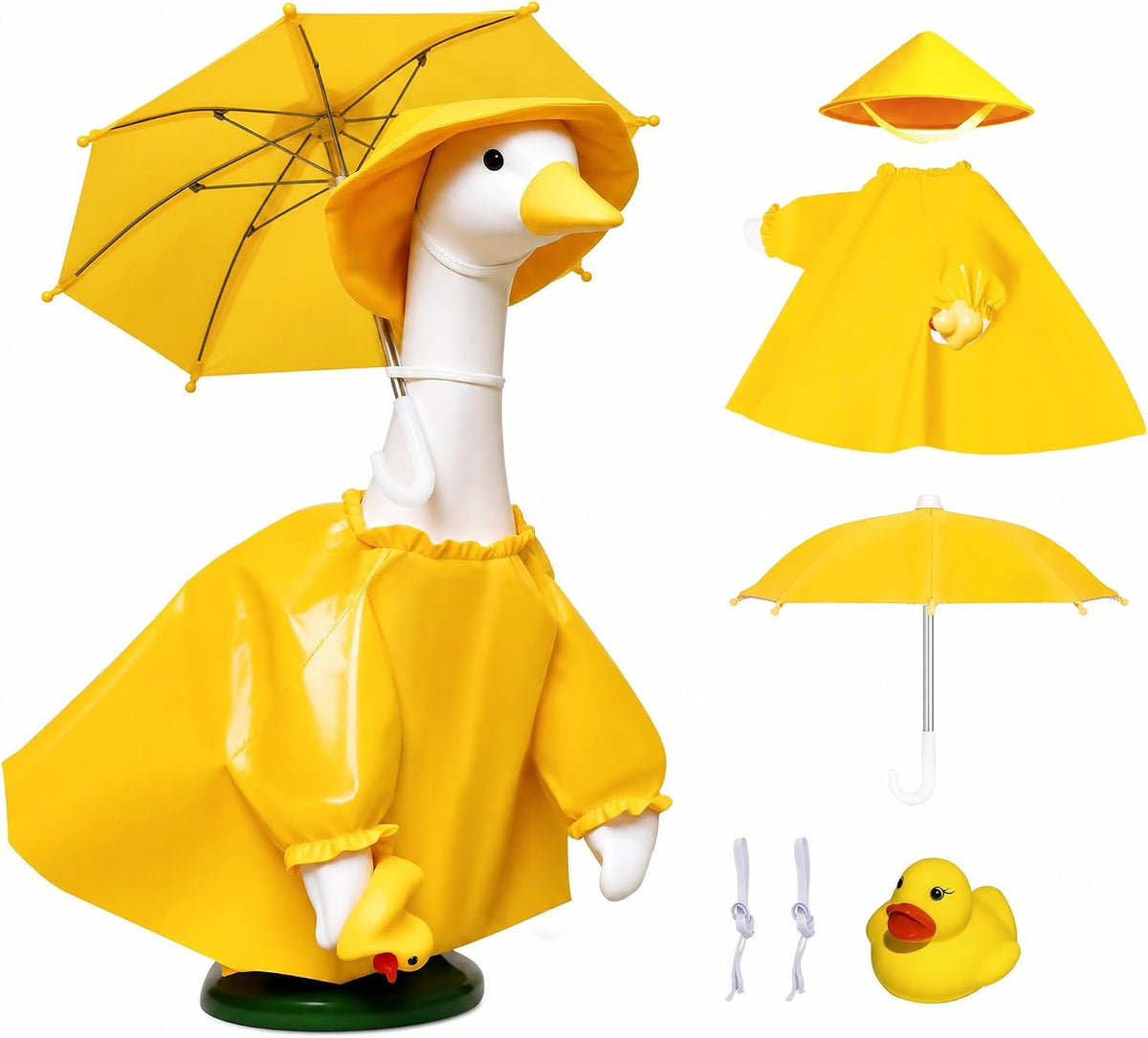 Porch Goose Raincoat Outfit for 23 Inch Goose Statue, Garden Decor Clothing
