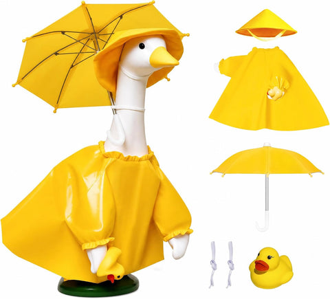 Porch Goose Raincoat Outfit for 23 Inch Goose Statue, Garden Decor Clothing