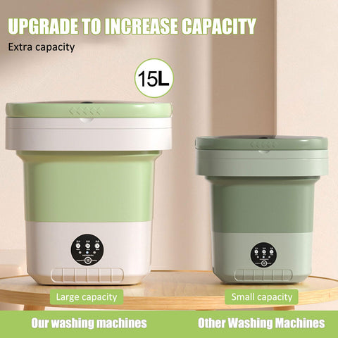 Portable Washing Machine Upgraded Large Capacity Foldable Mini washing machine, small washer for Baby Clothes, Underwear or Small Items, Apartment, Dorm,RV Travel laundry Gift Choice(Green)