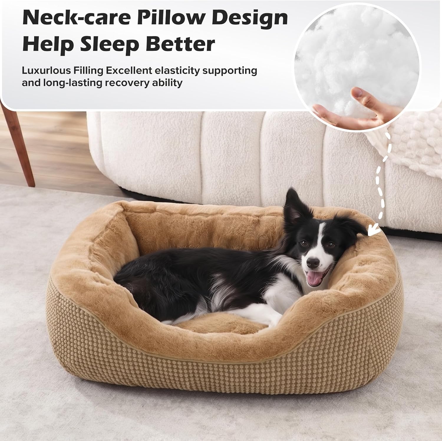 INVENHO Small Dog Bed for Small Dogs, Orthopedic Warming Soft Calming Sleeping Durable with Anti-Slip Bottom