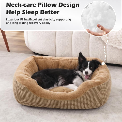 INVENHO Small Dog Bed for Small Dogs, Orthopedic Warming Soft Calming Sleeping Durable with Anti-Slip Bottom