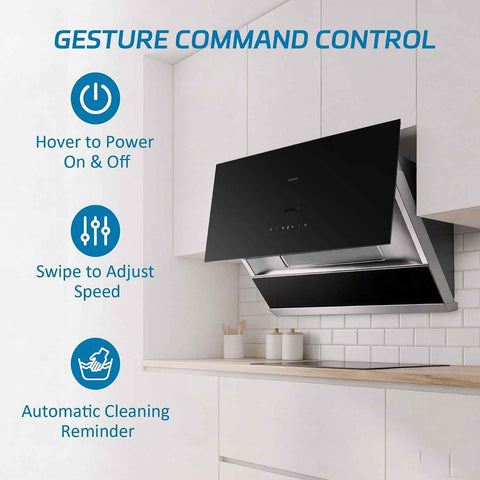 ROBAM R-Max3 30 Inch Range Hood,1200 CFM Vent Exhaust Fan, Brushless Motor, Gesture & Touch Control, Wash-Free Filter, LED Lights, Ducted Wall Mount/Under Cabinet, Easy-Clean Kitchen Vent Hood 53H1S