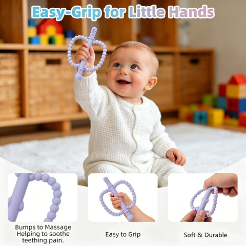 Fu Store Hollow Teether Tube Apple Shape Baby Teething Toy for Babies 0-36M