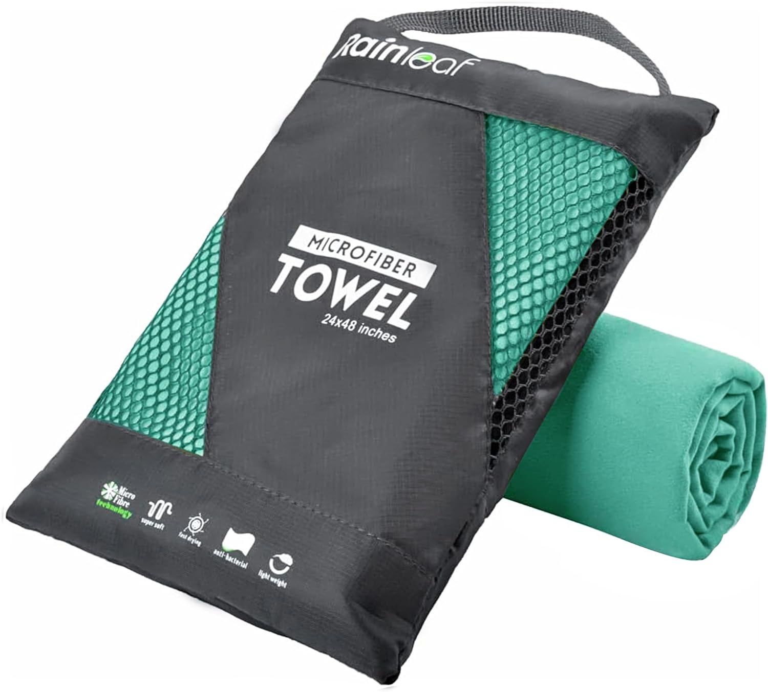 Rainleaf Microfiber Towel Quick Dry Camping & Travel & Gym Towel. Compact