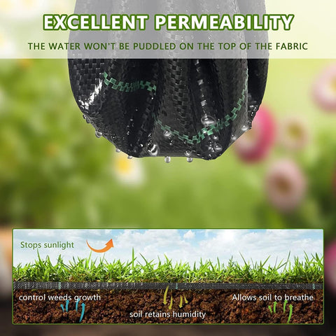 1.4ftx100ft Weed Barrier Landscape Fabric Heavy Duty，Weed Block Gardening Ground Cover Mat, Weed Control Garden Cloth ，Woven Geotextile Fabric for Underlayment，Commercial Driveway Fabric
