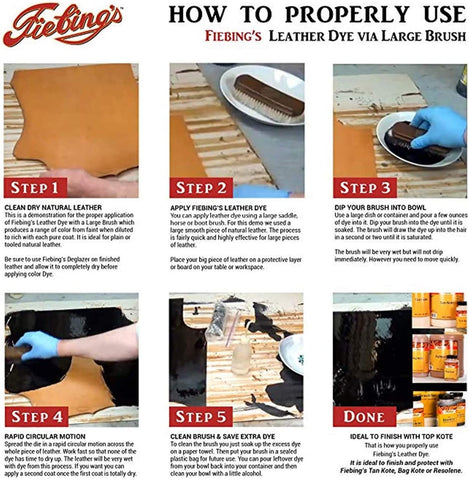 Fiebing's Leather Dye (4 Fl Oz, Mahogany) - Alcohol-Based, Penetrating, Permanent Dye for Shoes, Boots, Belts, Bags, Furniture - Includes Wool Dauber Applicator - Recolor & Restore Leathercraft