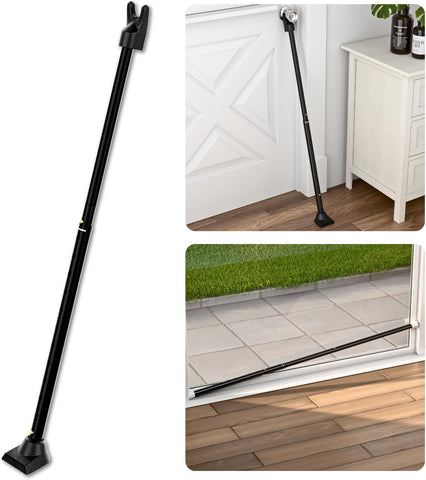 Securityman 2-in-1 Door Security Bar & Sliding Patio Door Security Bar - Constructed of High Grade Iron - Black