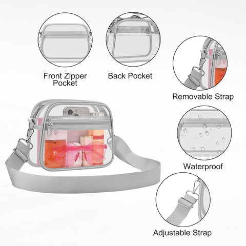 USPECLARE Clear Bag for Stadium Events Clear Sports Fan Handbags Purses