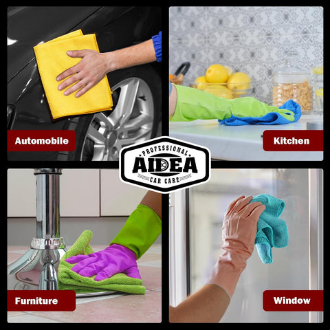 AIDEA Microfiber Cleaning Cloth-50PK, Microfiber Towels for Cars, 12"×12"