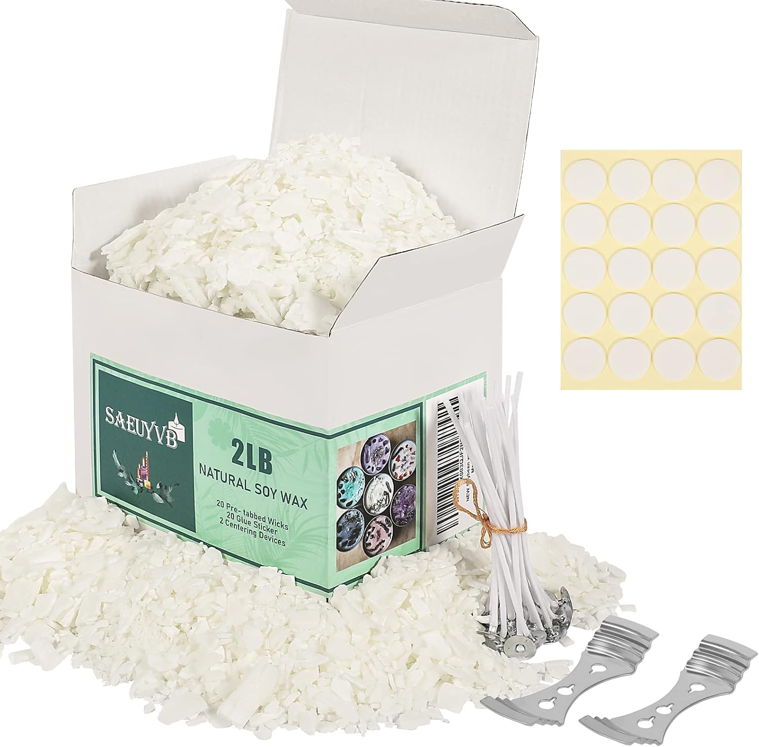 SAEUYVB 2 lbs Soy Candle Wax for Candle Making,Natural Soy Wax Flakes