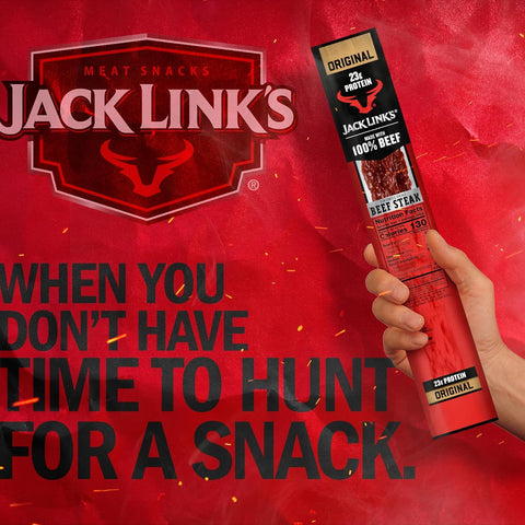 Jack Link's Beef Steak, Original - Protein Snacks, Jerky Meat Snack with 23g of Protein, Made with 100% Beef, Individually Wrapped Bulk Snack Pack, Keto Friendly - 2 Oz. (12 Count)