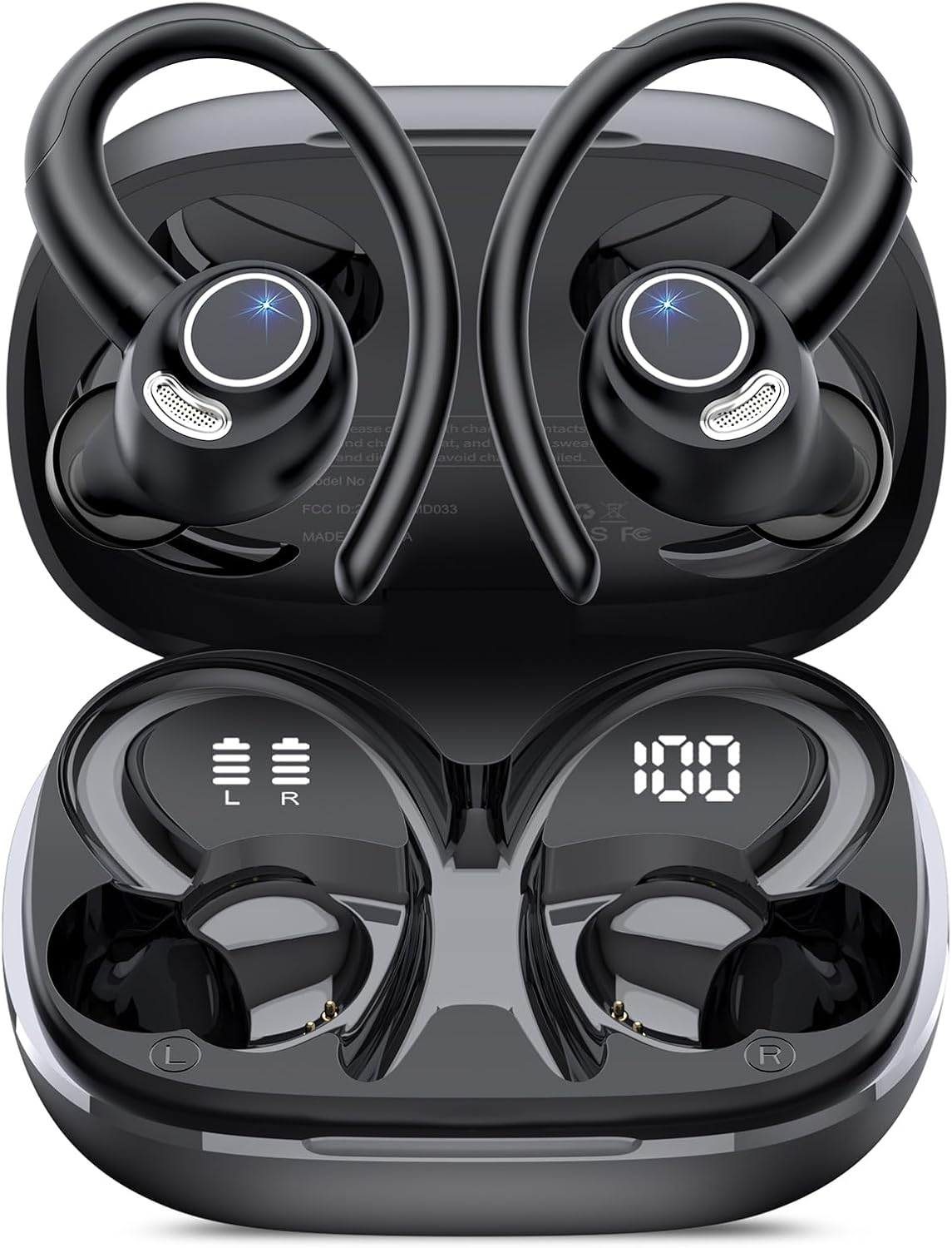 Wireless Earbuds, Bluetooth 5.4 Headphones Sport Over Ear Buds With ENC Mic
