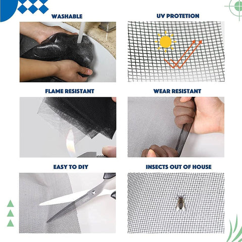 Windows Screen and Screen Door Replacement, 59"x106" Durable Fiberglass Screen Mesh- Window Screen & Sliding Screen Door Repair for Patio and Windows
