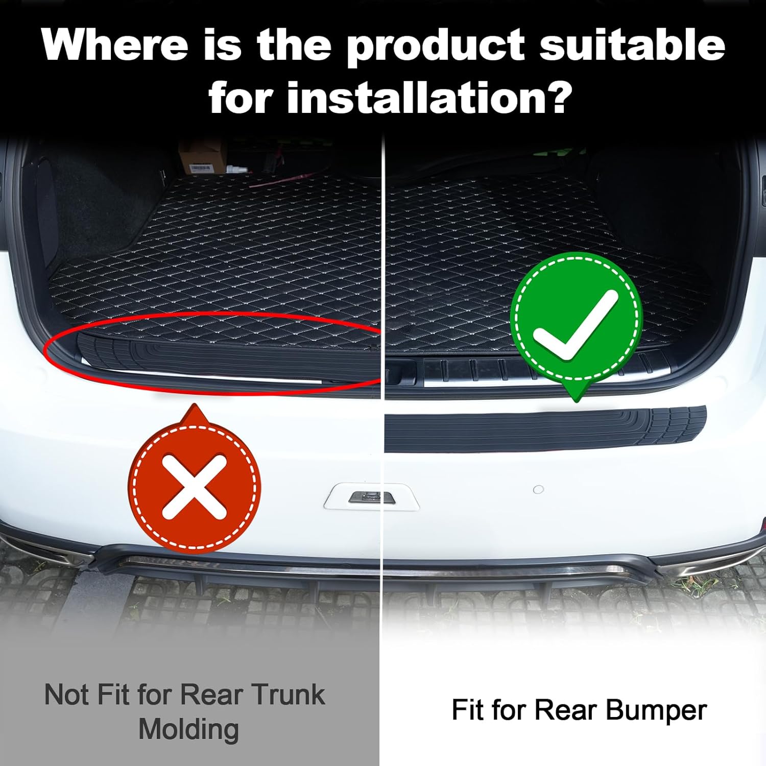 SINGARO Car Rear Bumper Protector, 42inch x3.4inch Car/SUV Universal Rubber Anti-Scratch Trunk Exterior Accessories