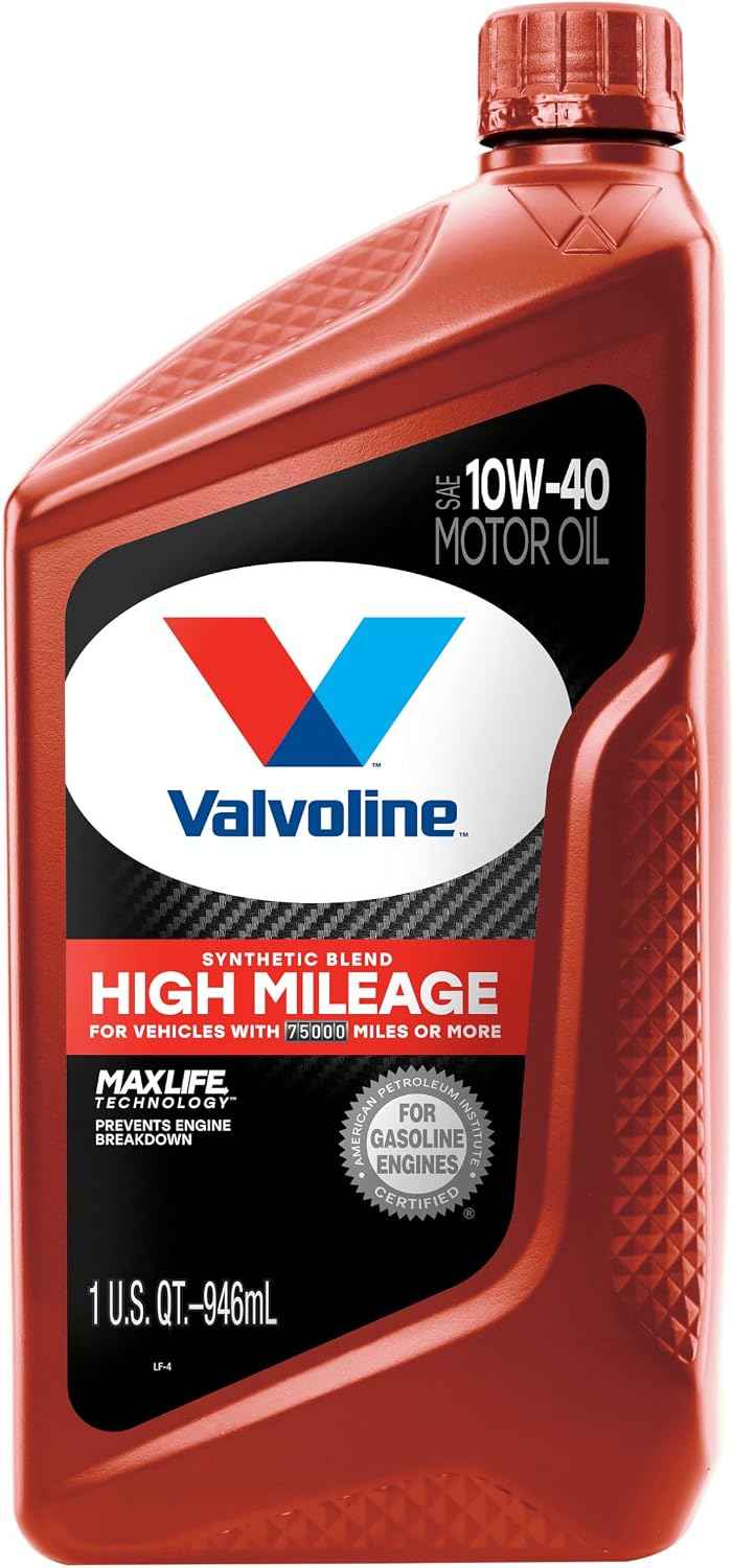 Valvoline High Mileage with MaxLife Technology 10W-40 Synthetic Blend Motor Oil 1 Quart