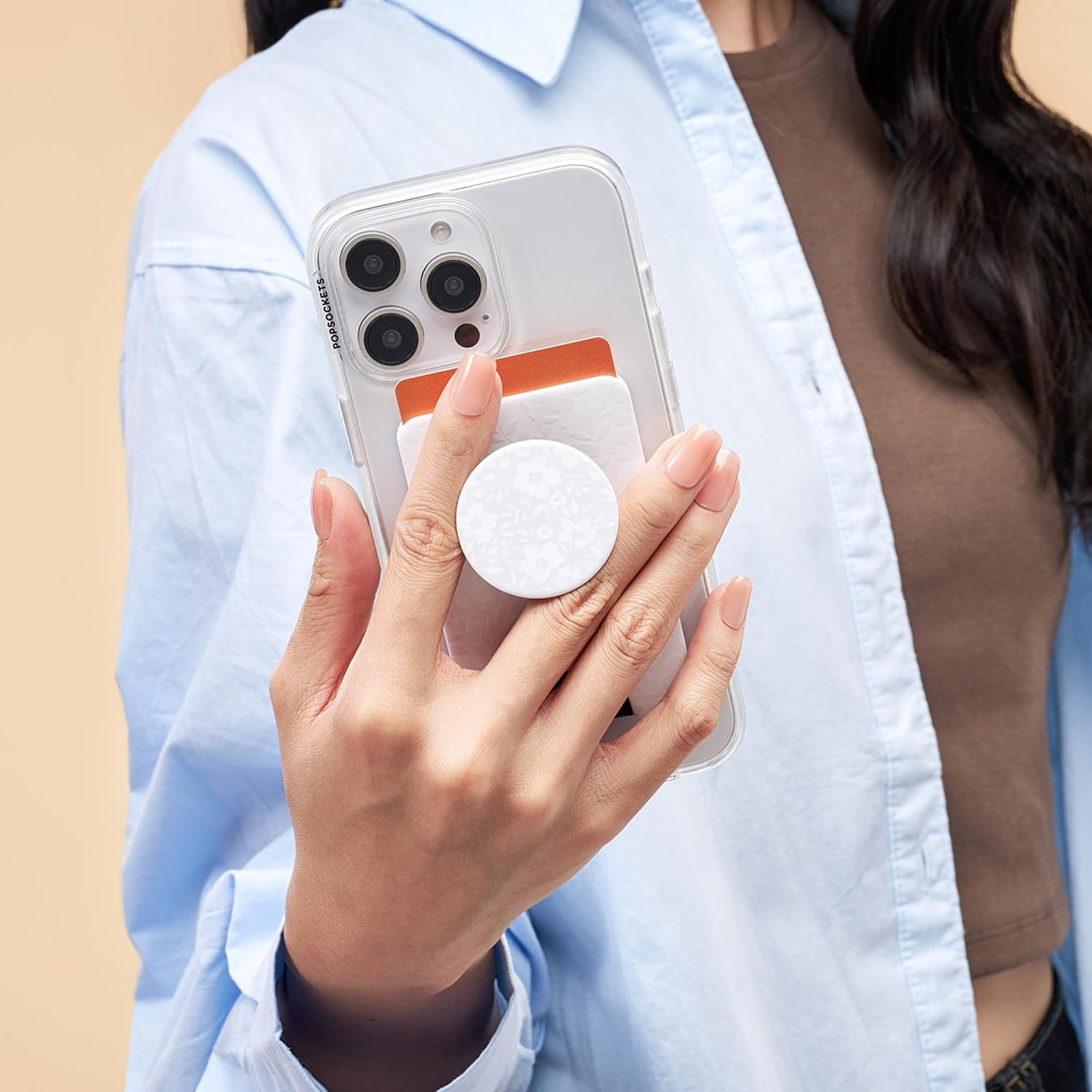 PopSockets Phone Wallet for MagSafe with Grip- Blanc Fresh